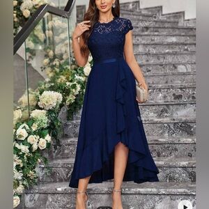 NWT. Navy blue lace dress. Size medium